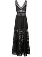 Charo Ruiz Embroidered Maxi Dress - Black