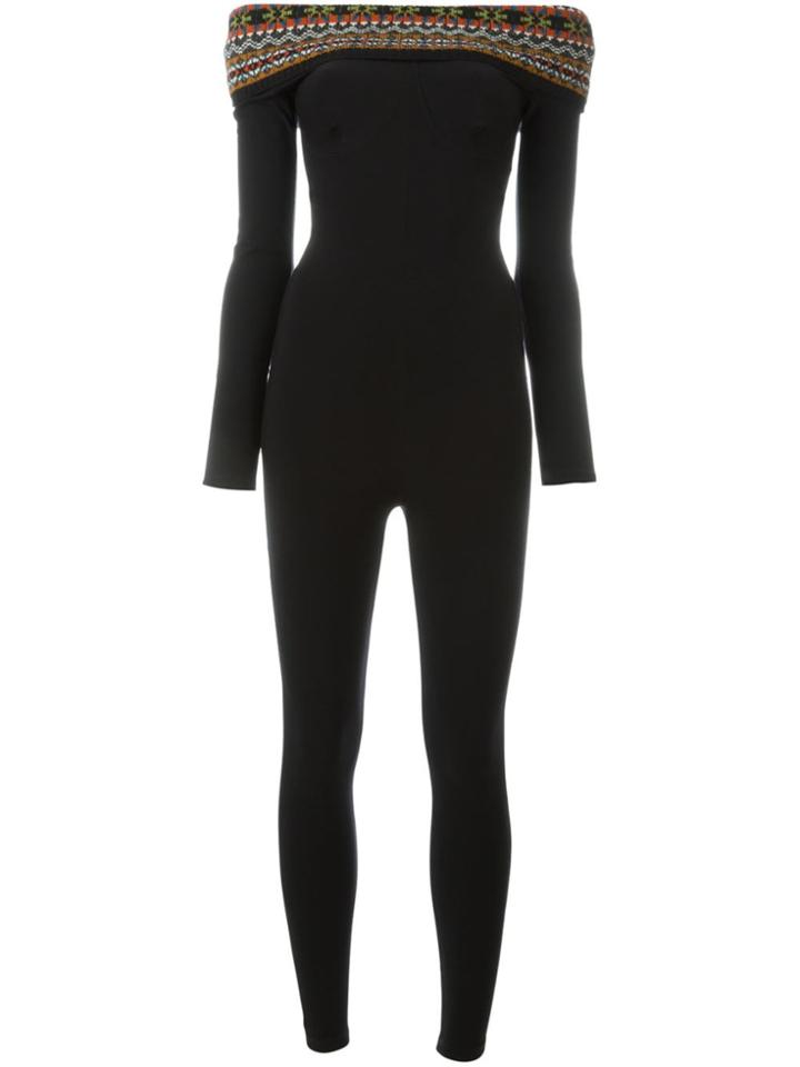 Jean Paul Gaultier Vintage Knitted Trim Jumpsuit - Black
