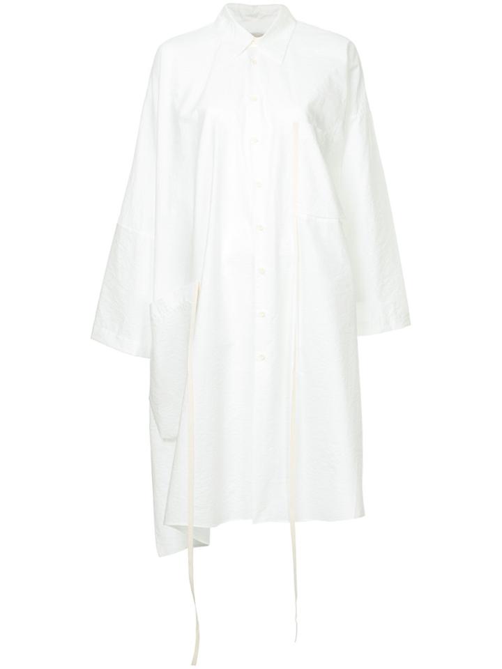 Uma Wang Oversize Flared Shirt Dress - White