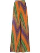 Missoni Vintage Wide-leg Printed Trousers - Brown