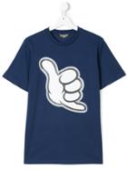Neil Barrett Kids No Worries Hand Print T-shirt - Blue