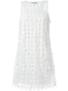 Carven Round Neck Shift Dress, Women's, Size: 38, White, Polyester/acetate/silk