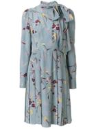 Valentino Chemisier Dress With Bow Tie Neck - Blue