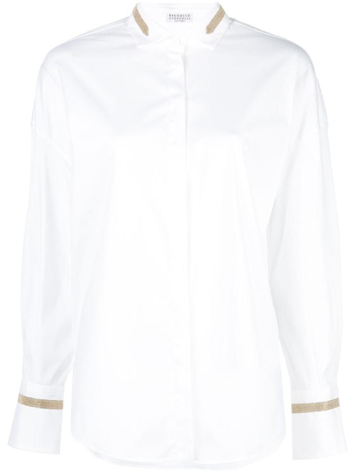 Brunello Cucinelli Bead Embroidered Shirt - White