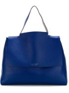Orciani Large Classic Tote, Women's, Blue, Leather