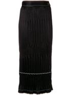 Helmut Lang Pleated Midi Skirt - Black
