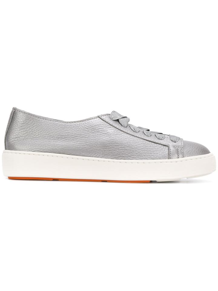 Santoni Pebbled Low Top Sneakers - Grey