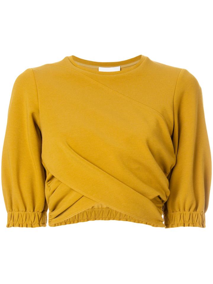 3.1 Phillip Lim Cropped Wrap Top - Yellow & Orange