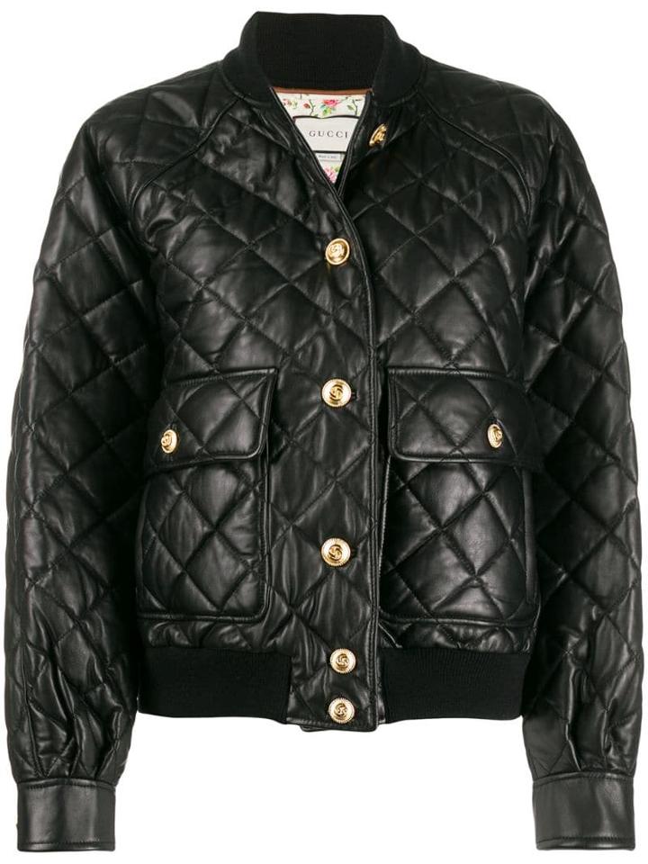 Gucci Quilted Bomber Jacket - Black