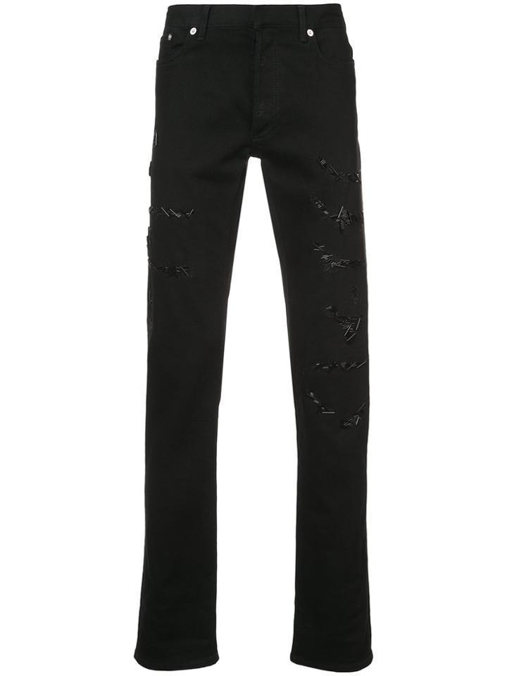 Dior Homme Ripped Skinny Jeans - Black