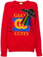 Gucci - Sequin Embroidered Sweatshirt - Women - Cotton/polyester - S, Red, Cotton/polyester