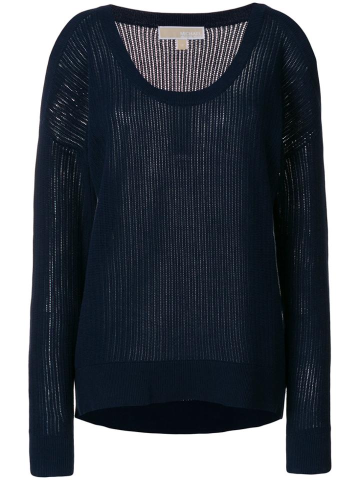 Michael Michael Kors Deep U Neck Sweater - Blue