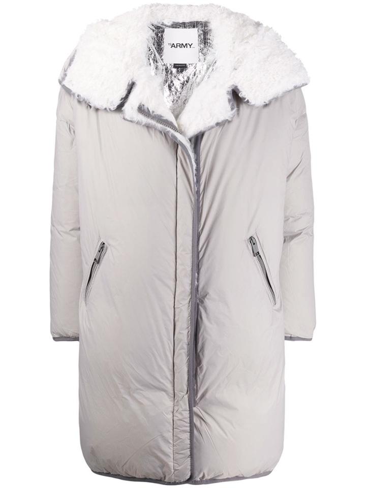Yves Salomon Army Zip-up Down Coat - Grey
