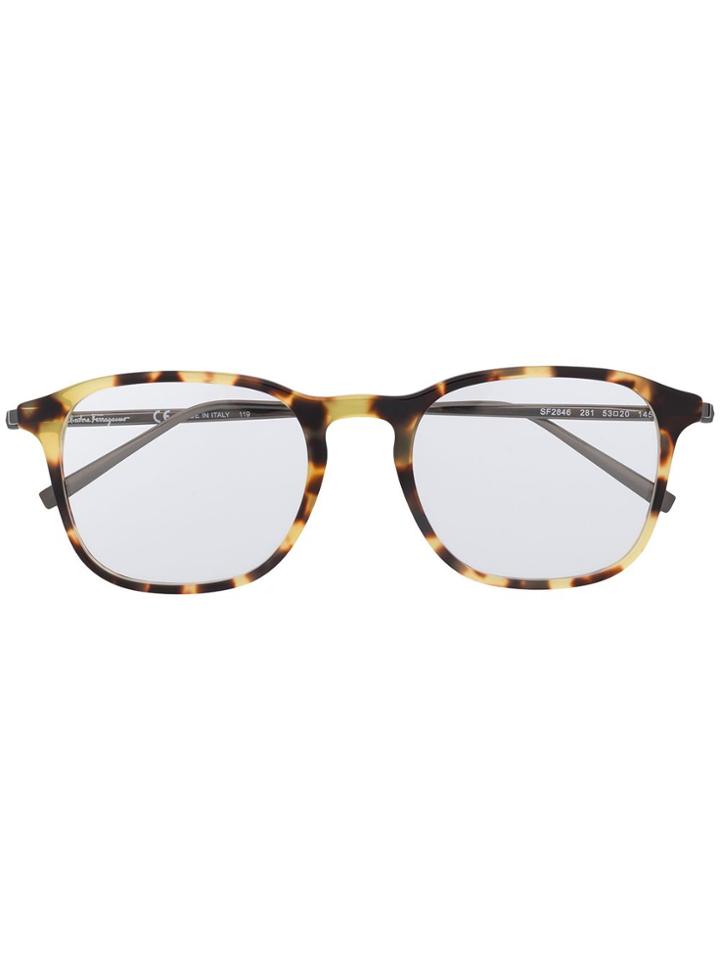 Salvatore Ferragamo Square Frame Glasses - Brown