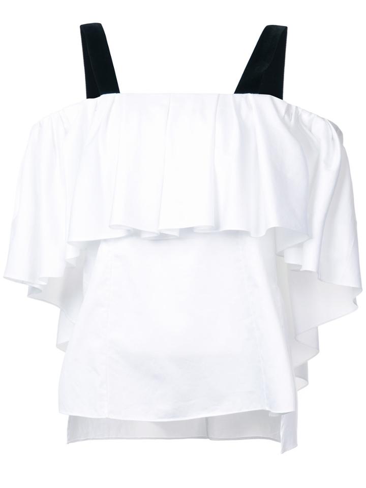 Adam Lippes Off-the-shoulder Ruffled Top - White