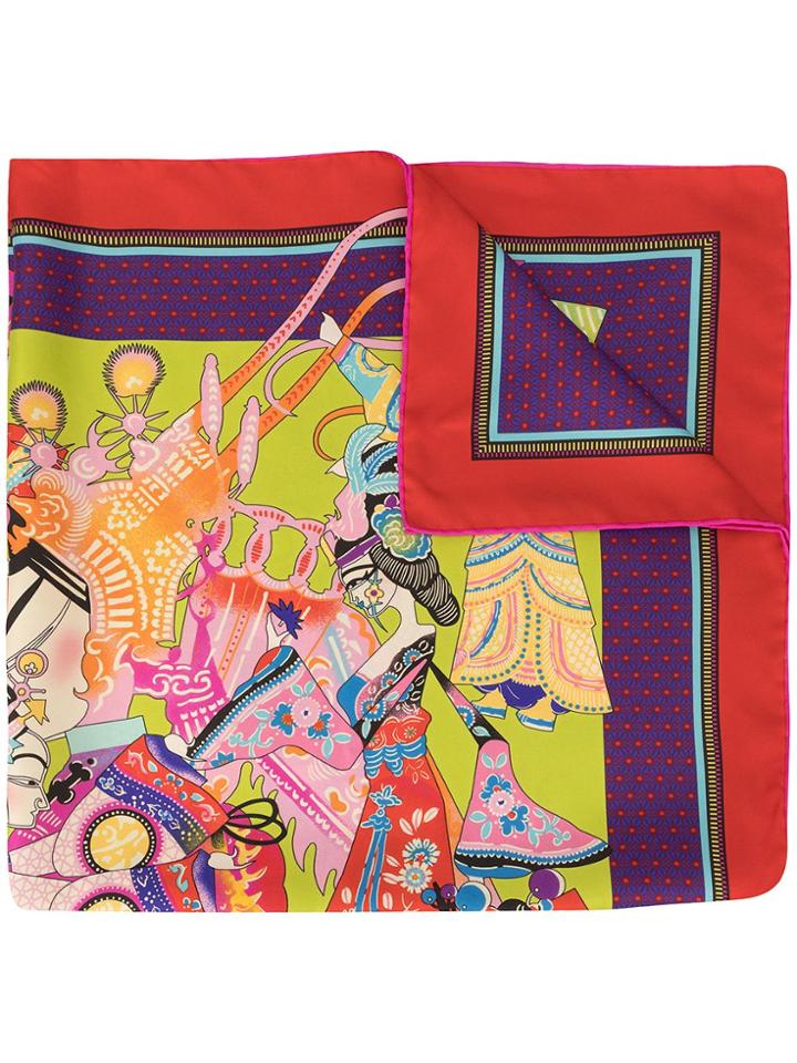 Shanghai Tang Puppets Print Foulard - Multicolour