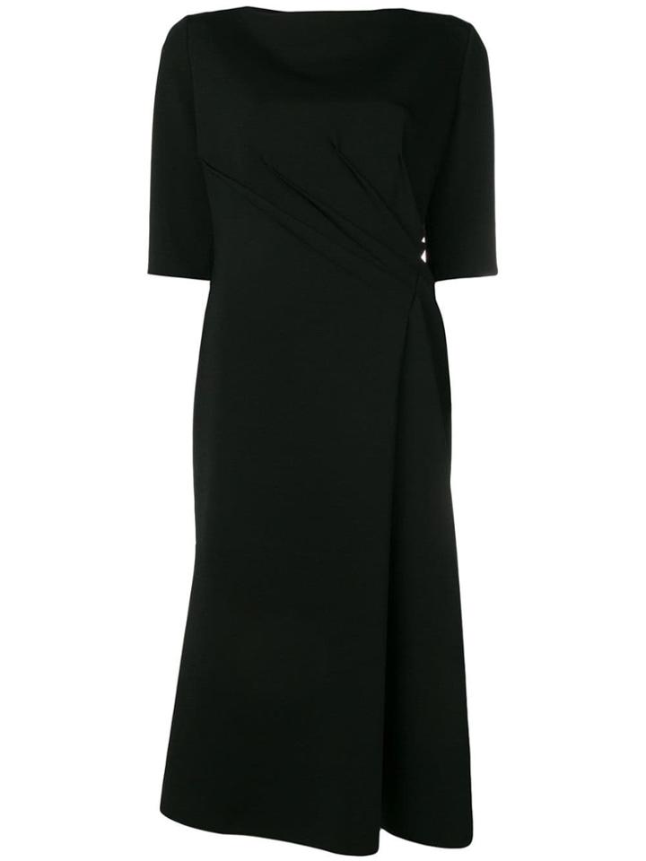 Giorgio Armani Slash Neck Midi Dress - Black