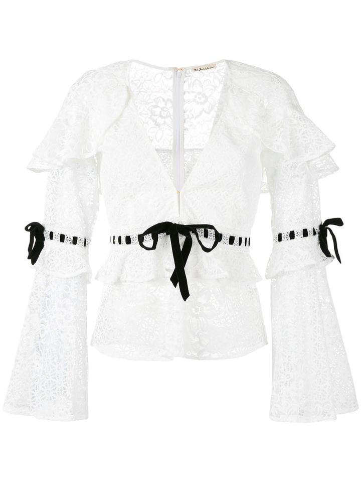 For Love And Lemons - Bonita Blouse - Women - Nylon/polyester/spandex/elastane - Xs, White, Nylon/polyester/spandex/elastane