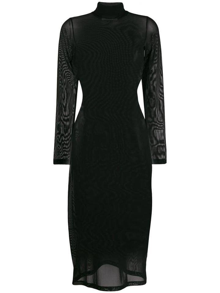 Mm6 Maison Margiela Sheer Mesh Dress - Black