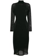 Mm6 Maison Margiela Sheer Mesh Dress - Black