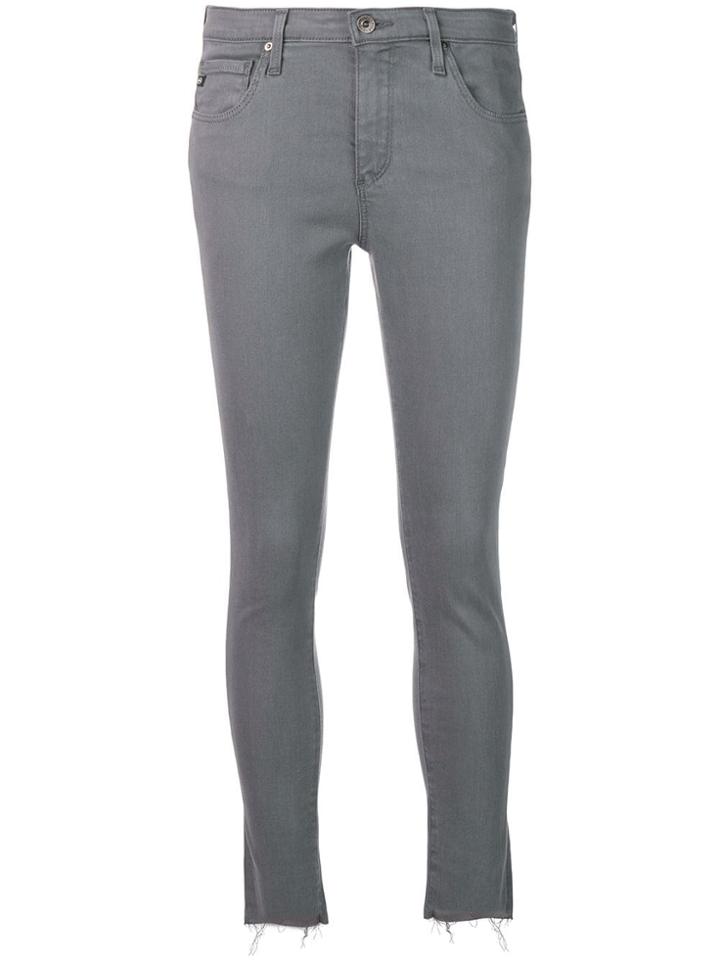 Ag Jeans Frayed Skinny Jeans - Grey