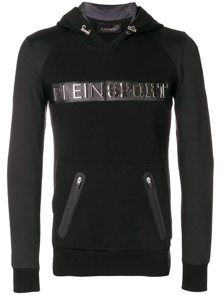 Plein Sport Slim Fit Logo Hoodie - Black