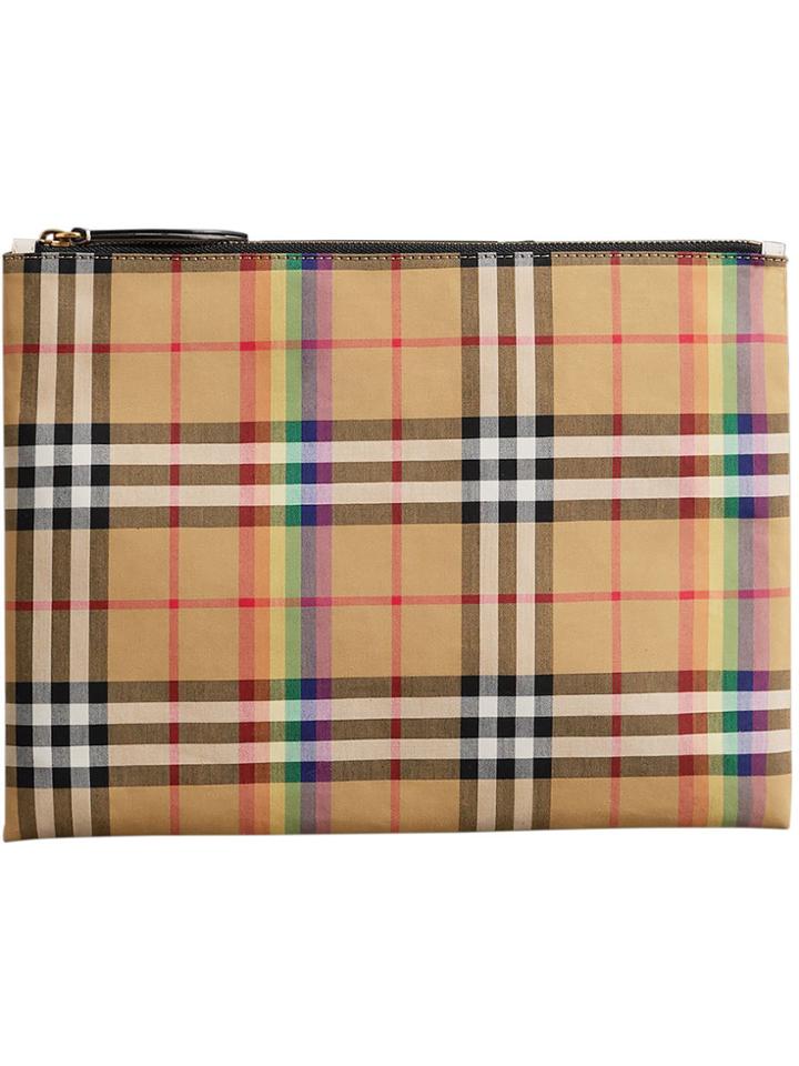 Burberry Rainbow Vintage Check Pouch - Nude & Neutrals