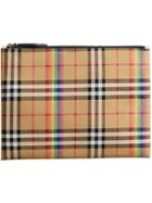 Burberry Rainbow Vintage Check Pouch - Nude & Neutrals