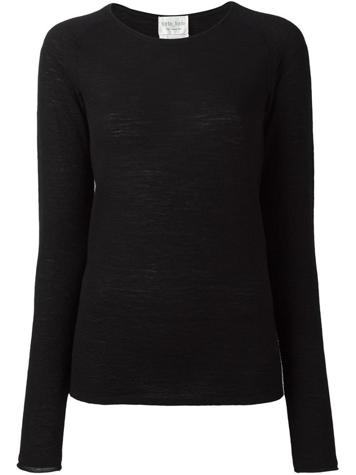 Forte Forte Crew Neck Jumper, Women's, Size: 3, Black, Virgin Wool