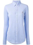 Polo Ralph Lauren - Embroidered Logo Shirt - Women - Cotton - M, Blue, Cotton