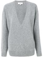 Carven - V-neck Sweater - Women - Polyamide/spandex/elastane/wool - S, Grey, Polyamide/spandex/elastane/wool
