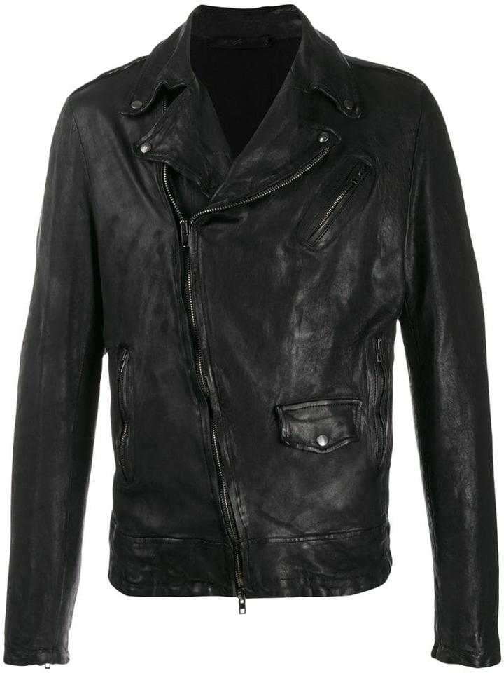 Salvatore Santoro Worn Biker Jacket - Black
