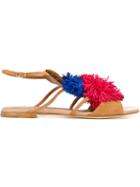 Malone Souliers 'sherry' Colour Block Pompon Detail Sandals
