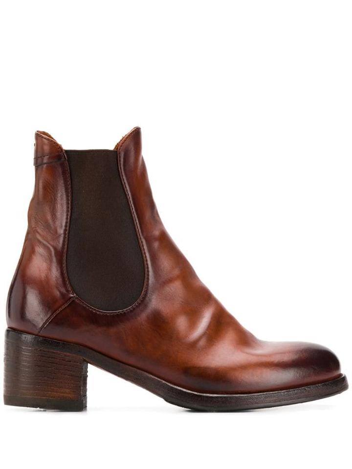 Pantanetti Block Heel Ankle Boots - Brown