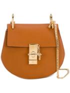Chloé Mini 'drew' Leather Bag With Gold-tone Hardware, Women's, Brown, Calf Leather/suede/metal