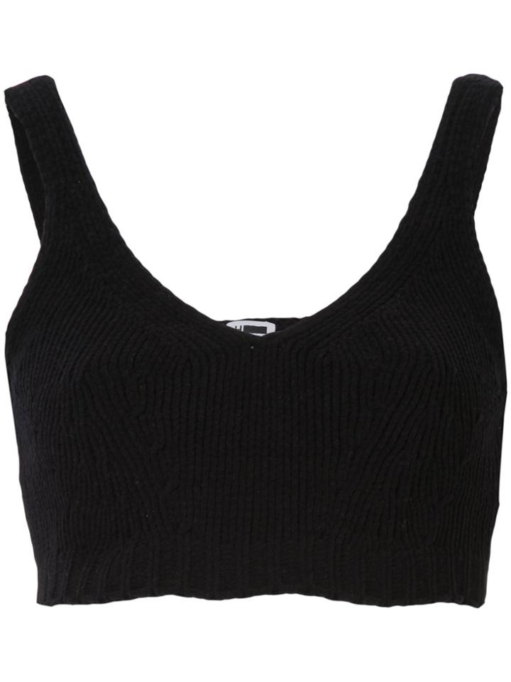 H Beauty & Youth Knitted Cropped Top - Black