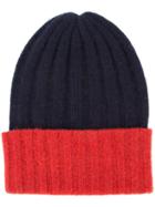 The Elder Statesman Cashmere Colour Block Beanie - Blue