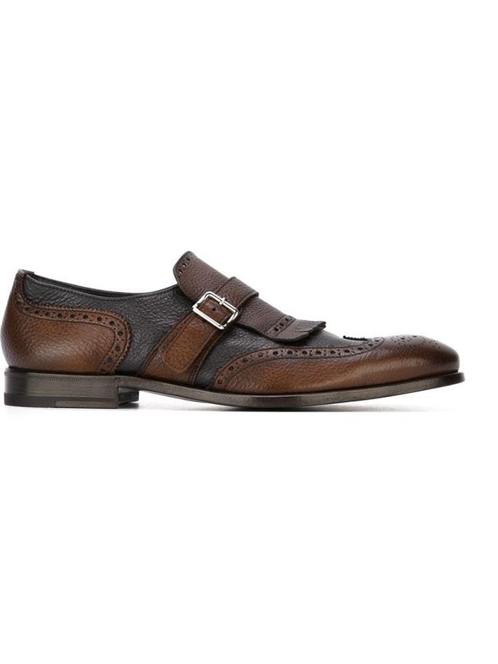 Henderson Baracco Classic Monk Shoes With A Brogue Detailing