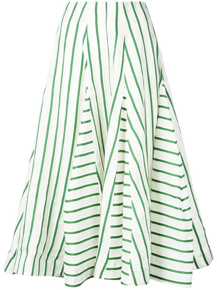 Rosie Assoulin Flouncy Striped Skirt - Green