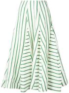 Rosie Assoulin Flouncy Striped Skirt - Green