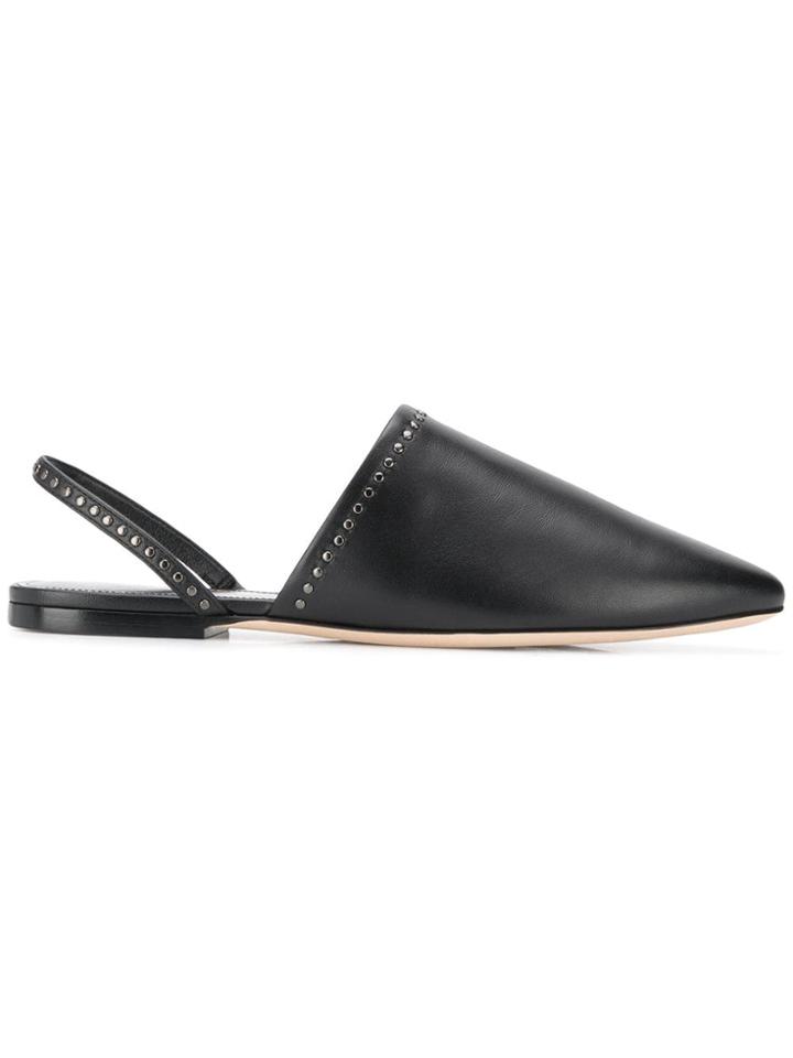 Saint Laurent Stud Detailed Slippers - Black