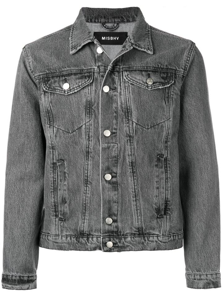 Misbhv Rear Print Denim Jacket - Grey