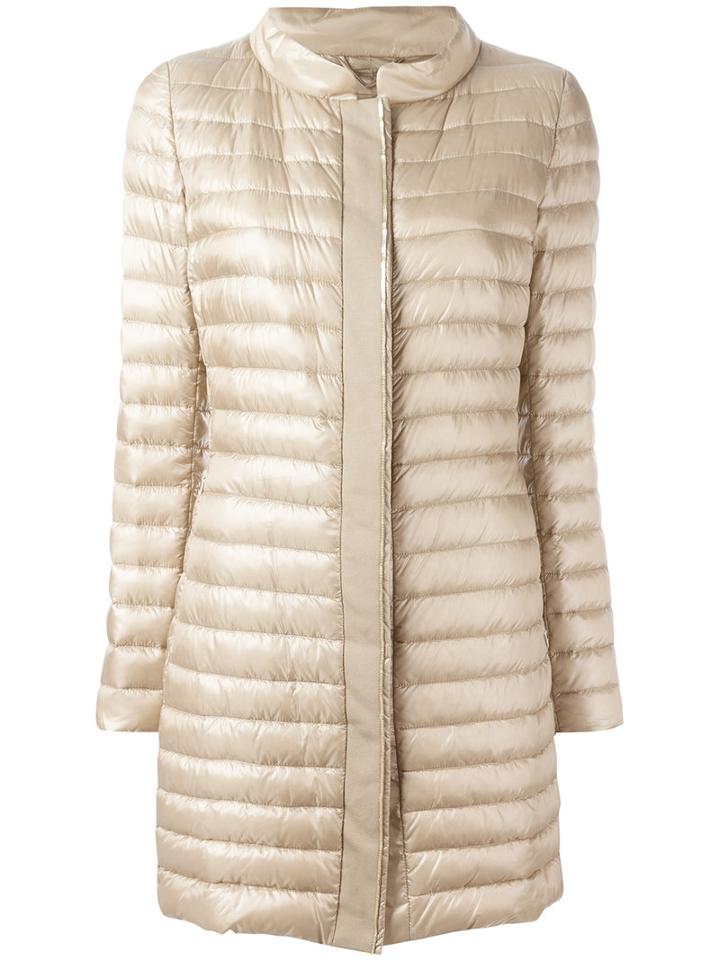 Herno Padded Coat, Women's, Size: 44, Nude/neutrals, Cotton/polyamide/feather Down