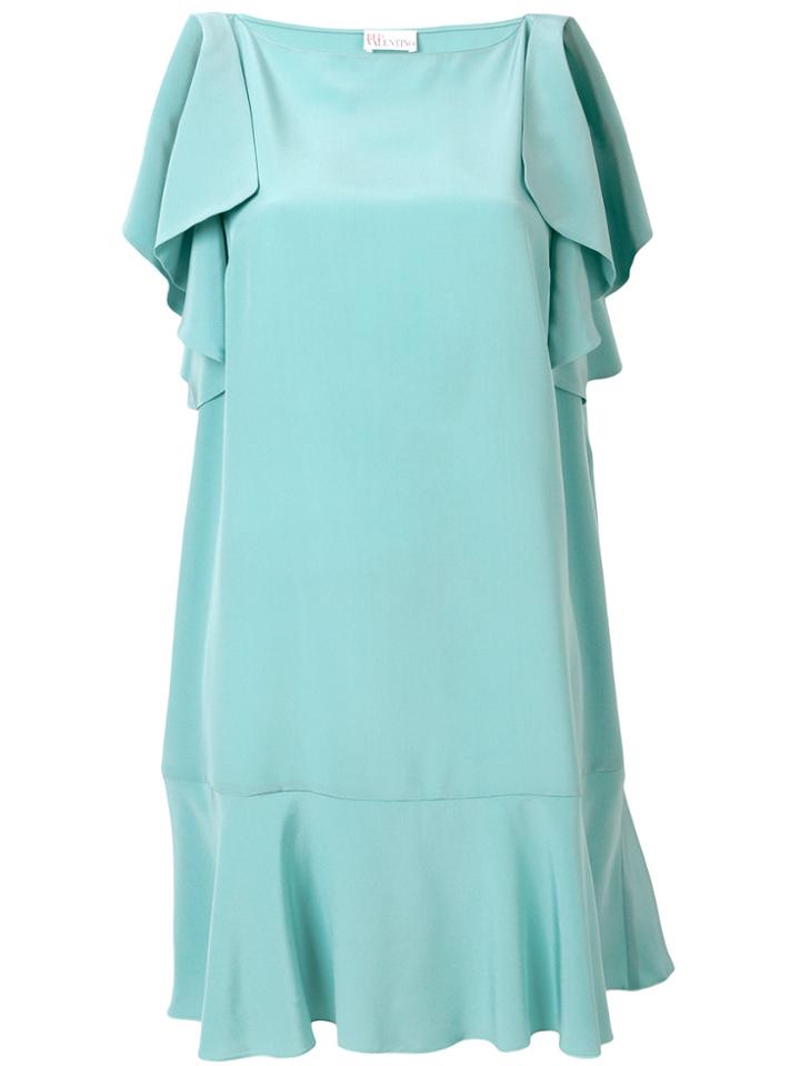 Red Valentino Draped Sleeve Mini Dress - Blue