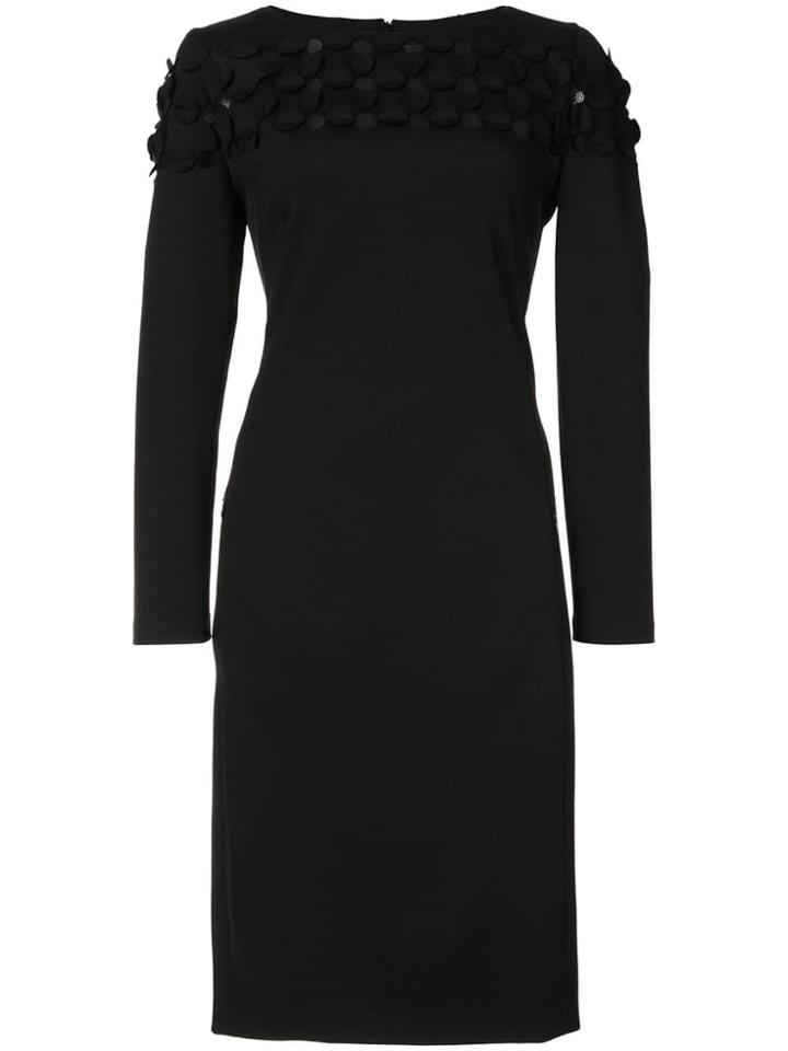 Akris Punto Long-sleeved Floral Embellished Dress - Black