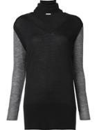 Tome Turtle V-neck Jumper - Black