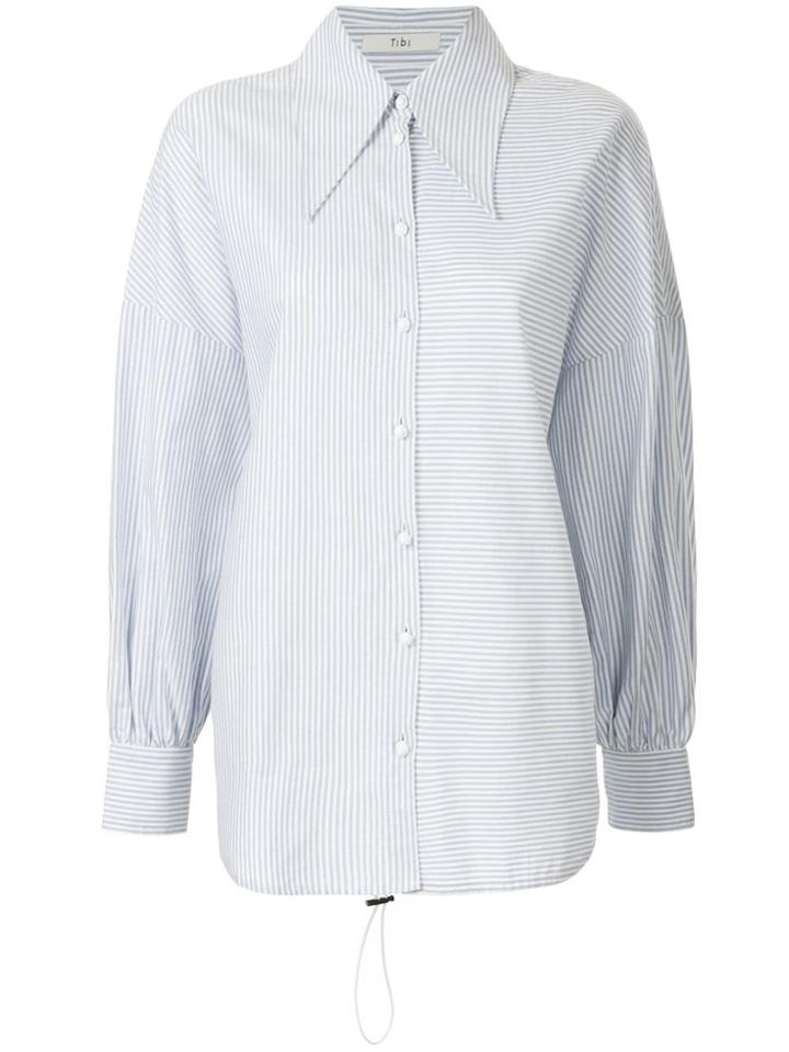 Tibi Striped Oxford Oversized Shirt - White