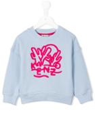 Kenzo Kids Dancing Cactus Sweatshirt, Girl's, Size: 8 Yrs, Blue