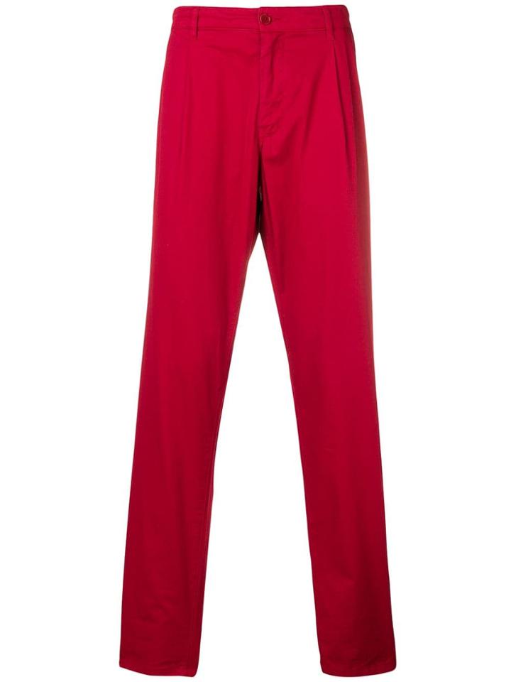 Aspesi Cropped Chino Trousers - Red