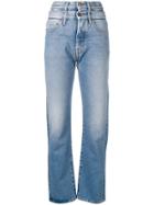 Aries Double High-waisted Straight Jeans - Blue
